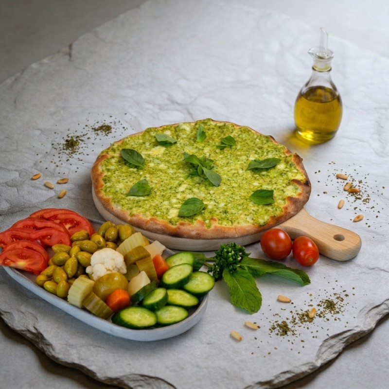 Halloumi cheese with Basil